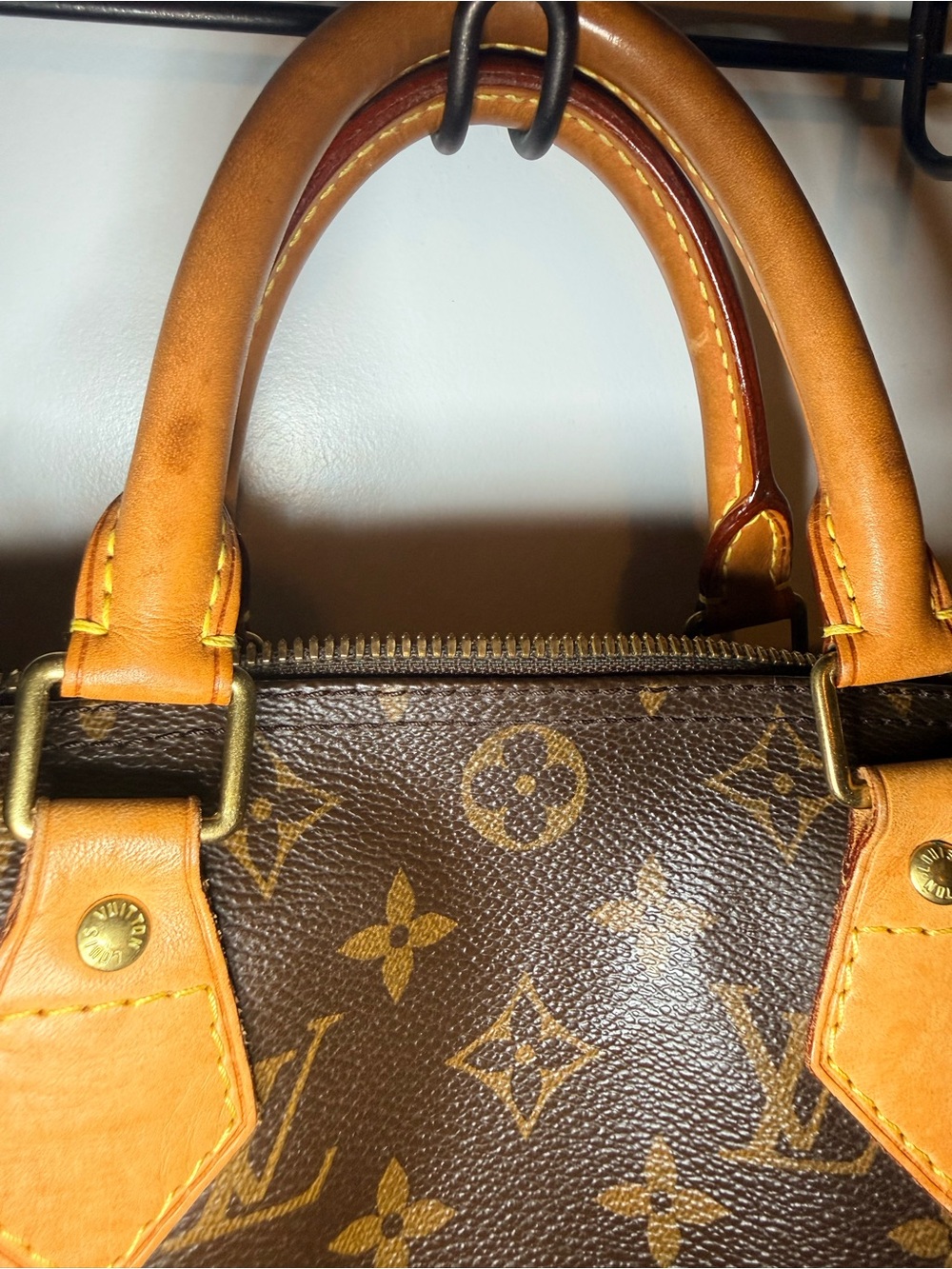 Louis Vuitton Brown Monogram Canvas Satchel with Tan Leather Trim - Picture 2 of 11